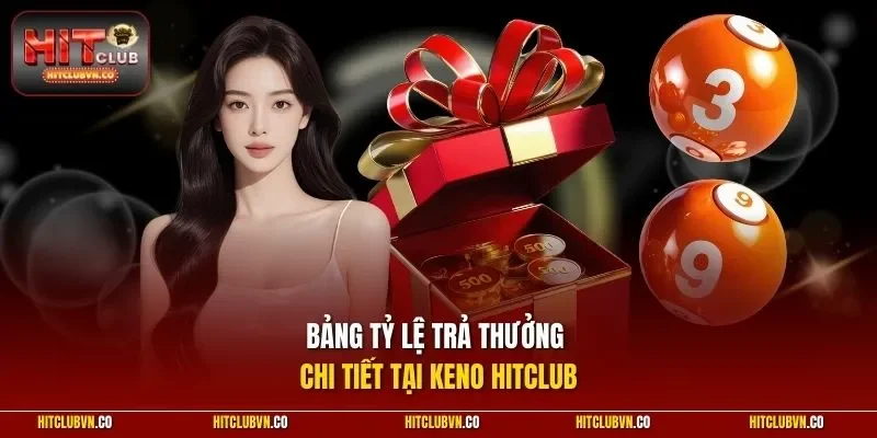 Bảng tỷ lệ trả thưởng chi tiết tại Keno HITCLUB